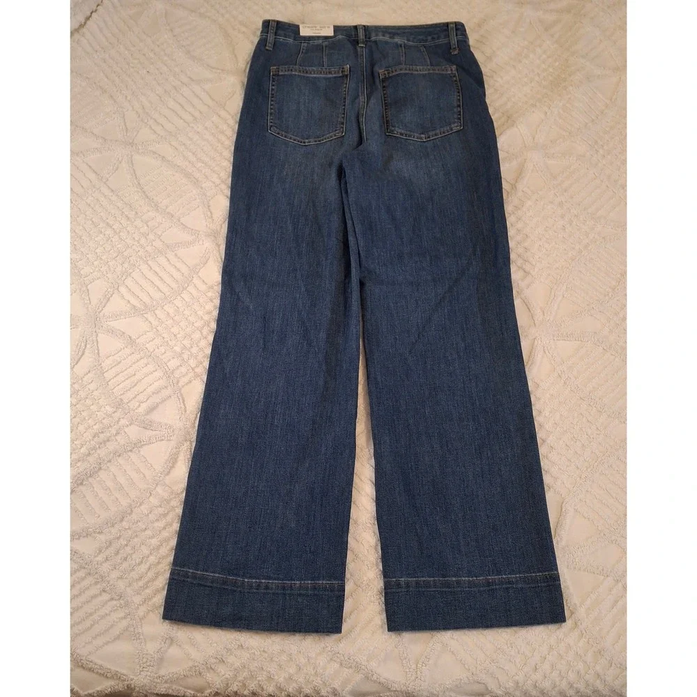 Chico's Women 8R 1R Blue Trouser Jeans Wide Leg Stretch Denim NWT